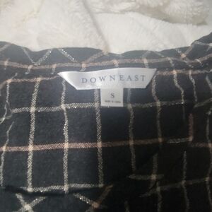 DownEast Black and Cream Checkered Jacket